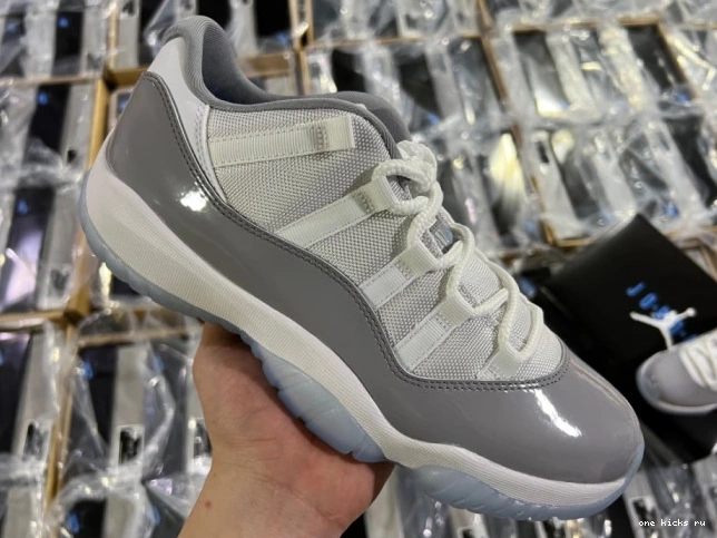 Rep Grey Low Jordan AV2187-140 11 Air Cement 0807
